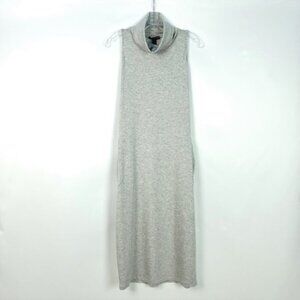 EILEEN FISHER Grey Sleeveless Turtleneck Midi Dress XS